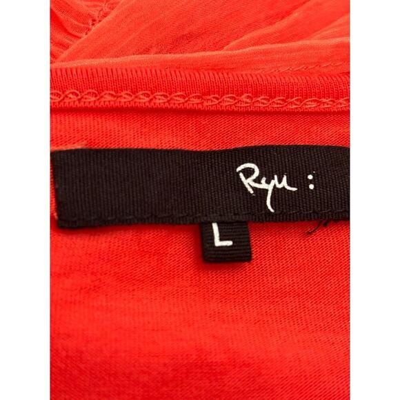 Ryu coral draped chiffon top, large, romantic, ethereal, dramatic, fairycore - Picture 4 of 5